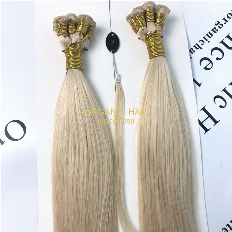 Hand tied weft  hair extension Russian hair #22color X65